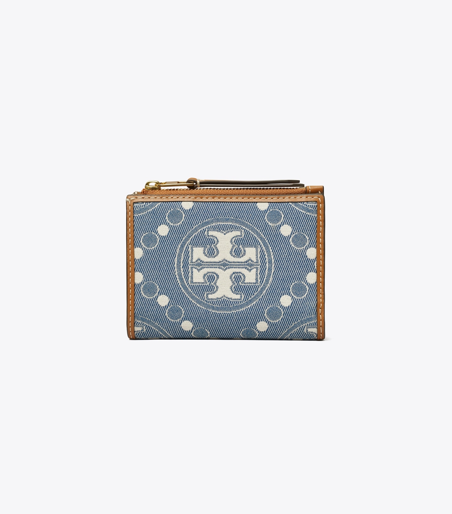 T Monogram Denim Bi-Fold Wallet