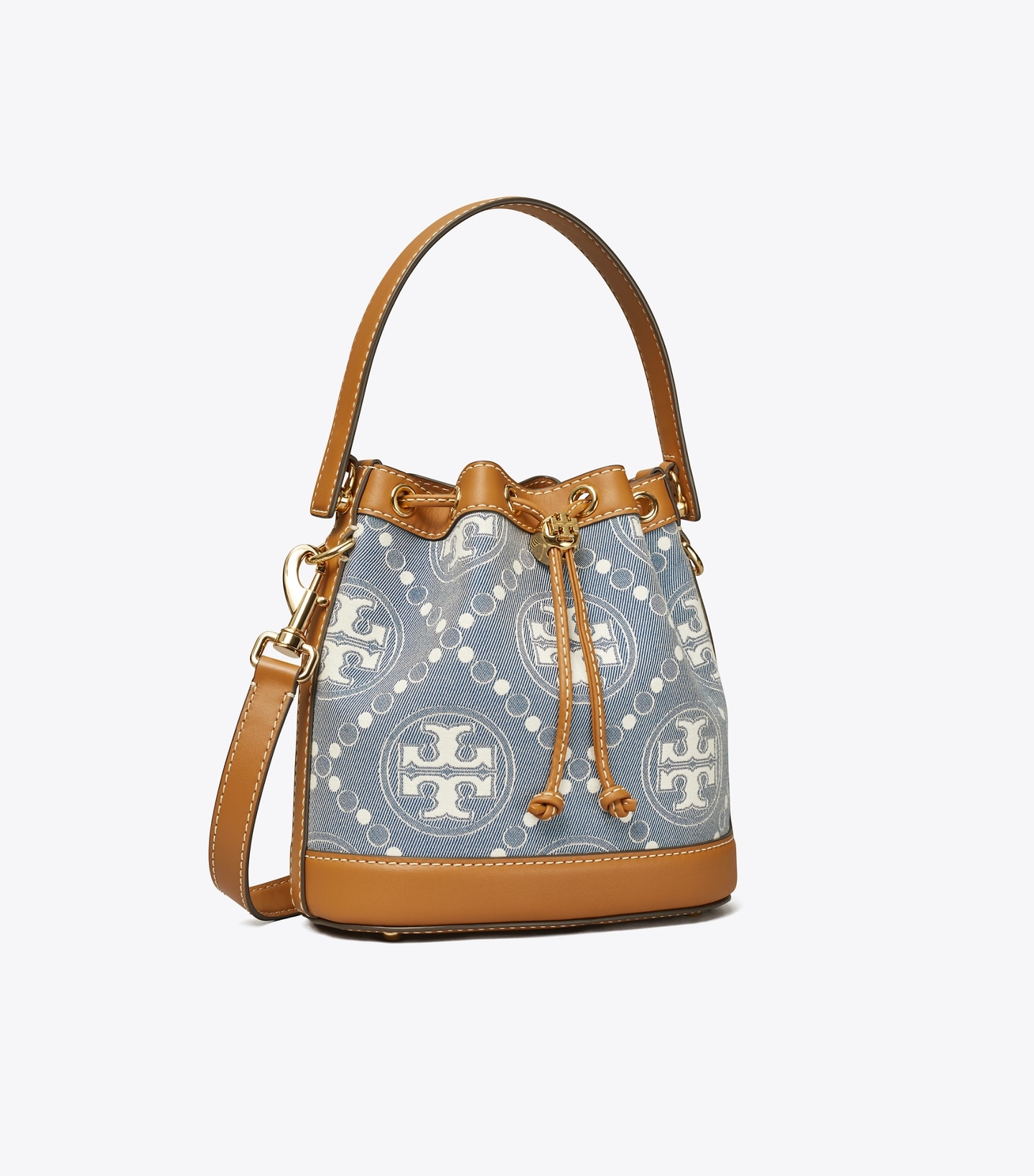 T Monogram Denim Bucket Bag