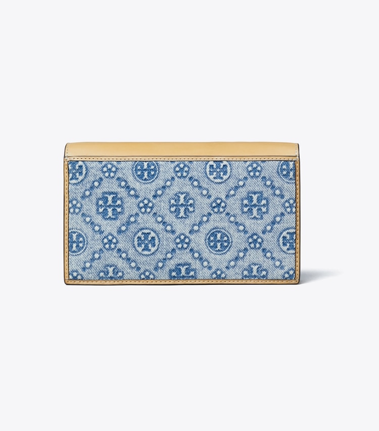 Tory Burch designer mini bags T Monogram Denim Envelope Crossbody in Seltzer back