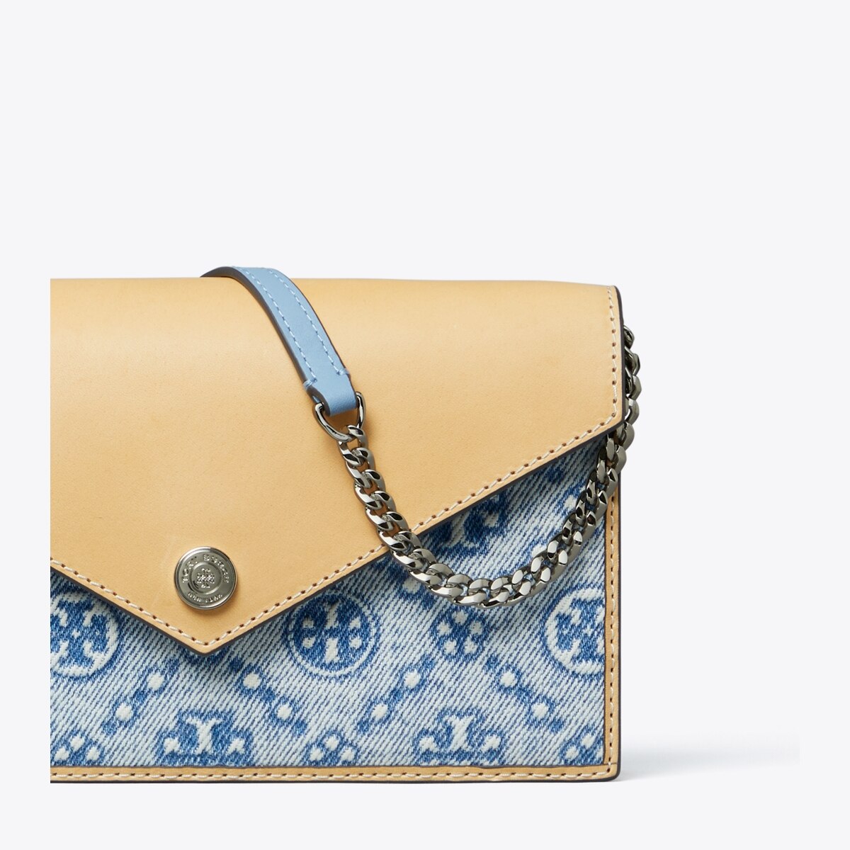 T Monogram Denim Envelope Crossbody: Women's Designer Mini Bags