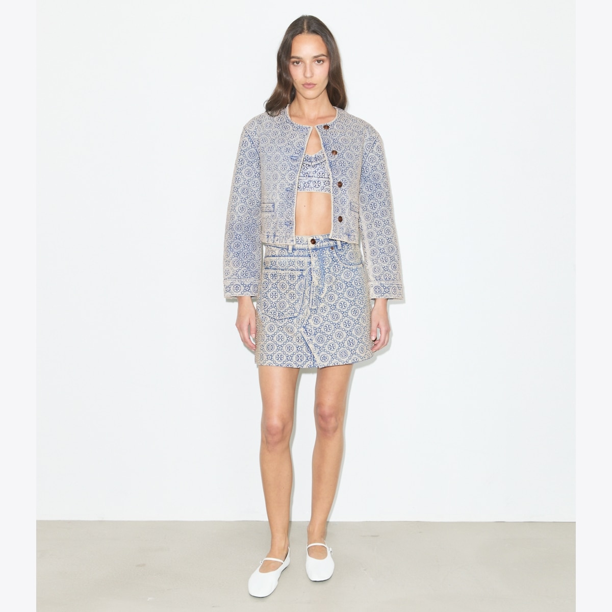 T Monogram Denim Jacket: Women's Designer Jackets | Tory Burch
