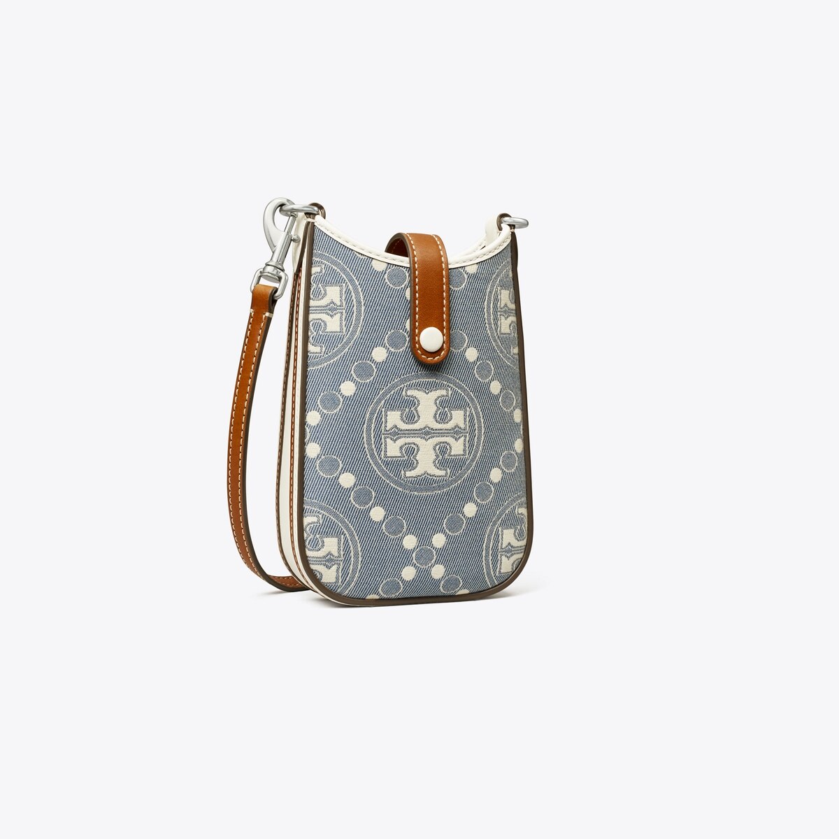 T Monogram Denim Phone Crossbody: Women's Designer Mini Bags | Tory Burch