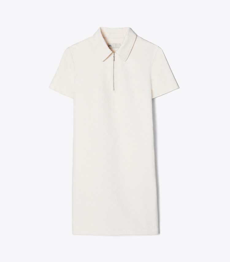 Tory Burch designer ワンピース Tモノグラム デニム ポロドレス in White / Ivory T Monogram front