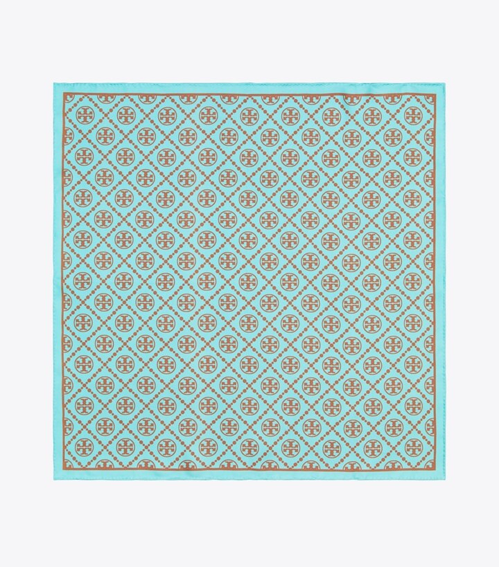 T Monogram Double-Sided Silk Square Scarf : Women's Accessories, Scarves