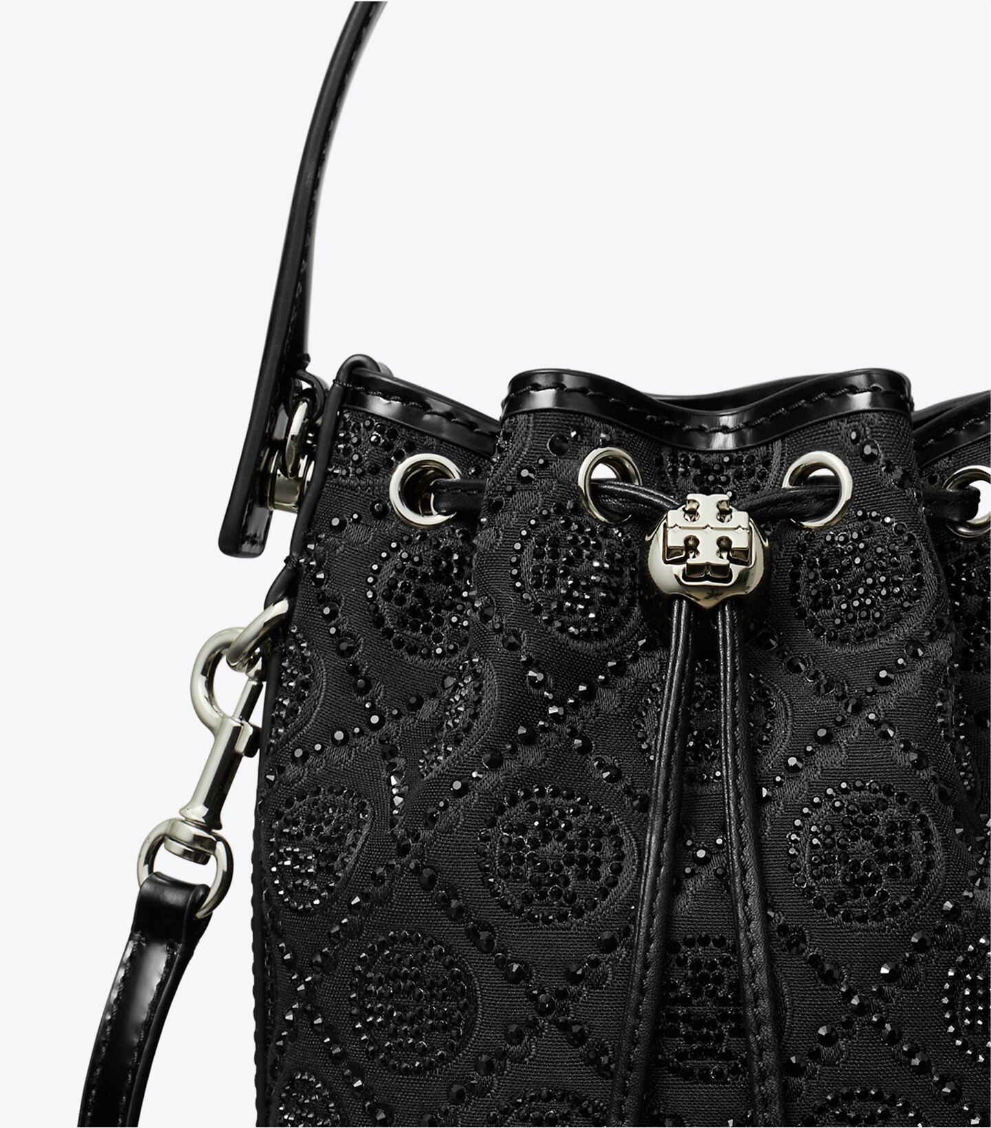 T Monogram Embellished Mini Bucket Bag