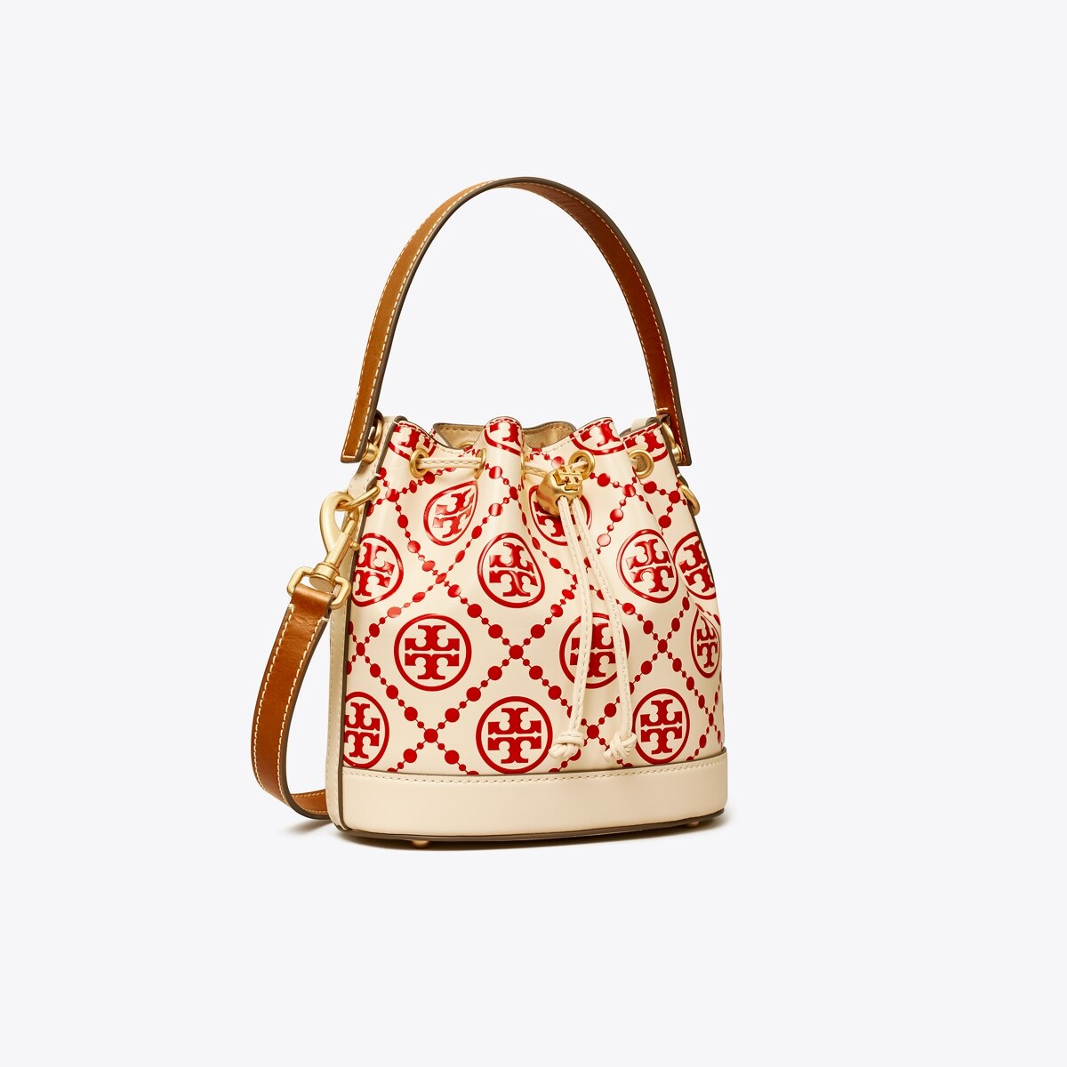 T Monogram Embossed Bucket Bag: Women's Designer Crossbody Bags | Tory Burch