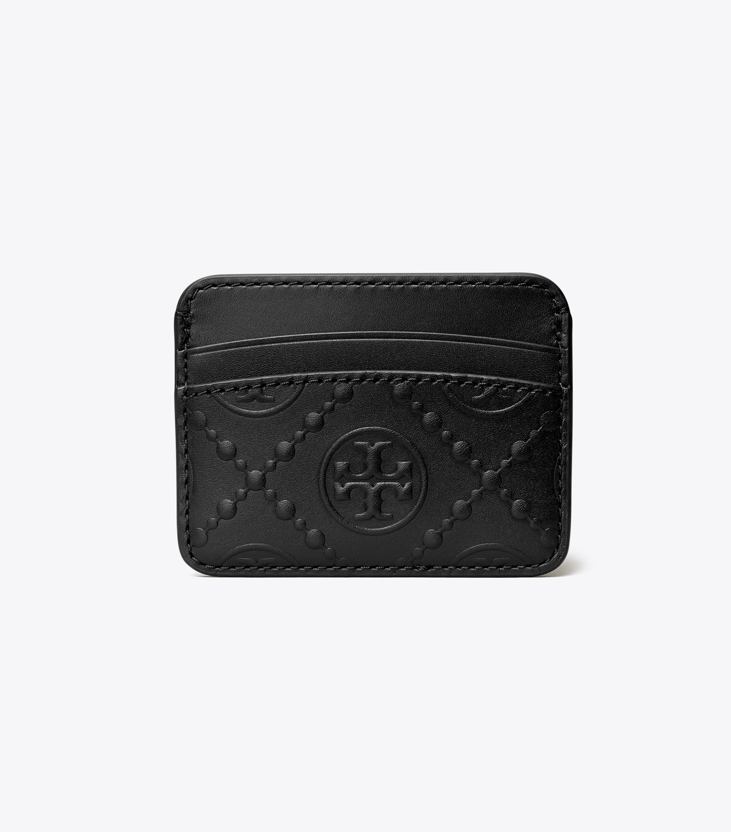 T Monogram Embossed Card Case