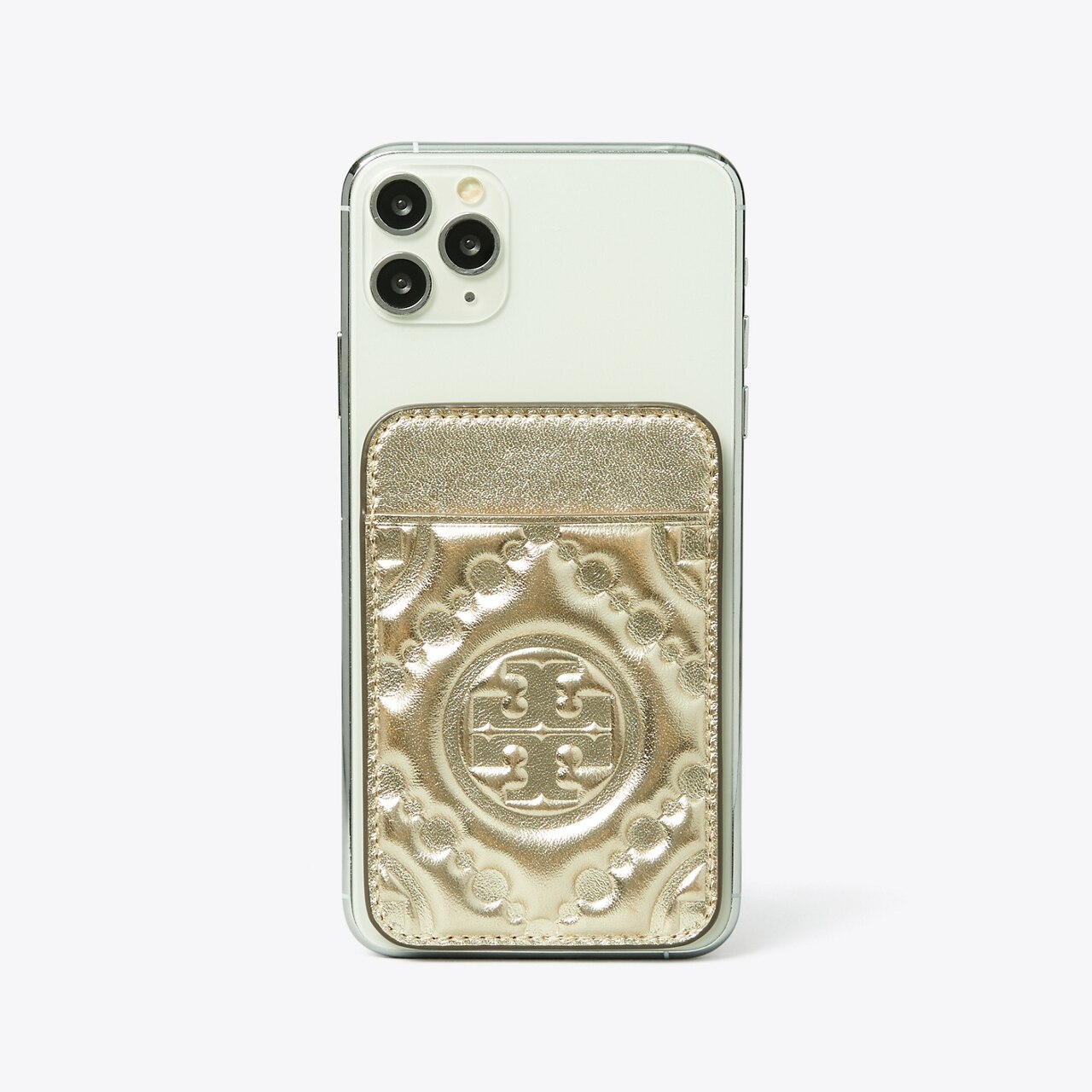 T Monogram Embossed Metallic Card Pocket: Damen Accessoires 