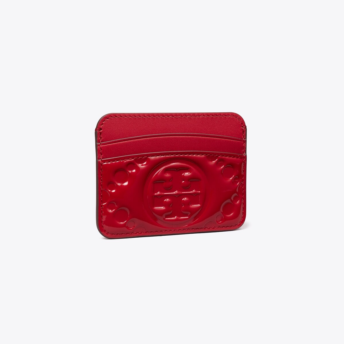 T Monogram Embossed Patent Card Case Women's Wallets & Card Cases