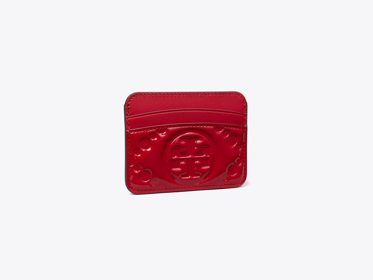 T Monogram Embossed Patent Card Case: Women's Wallets & Card Cases