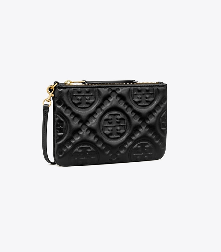 LOUIS VUITTON Daily Pouch Monogram Embossed Leather Clutch Bag Black