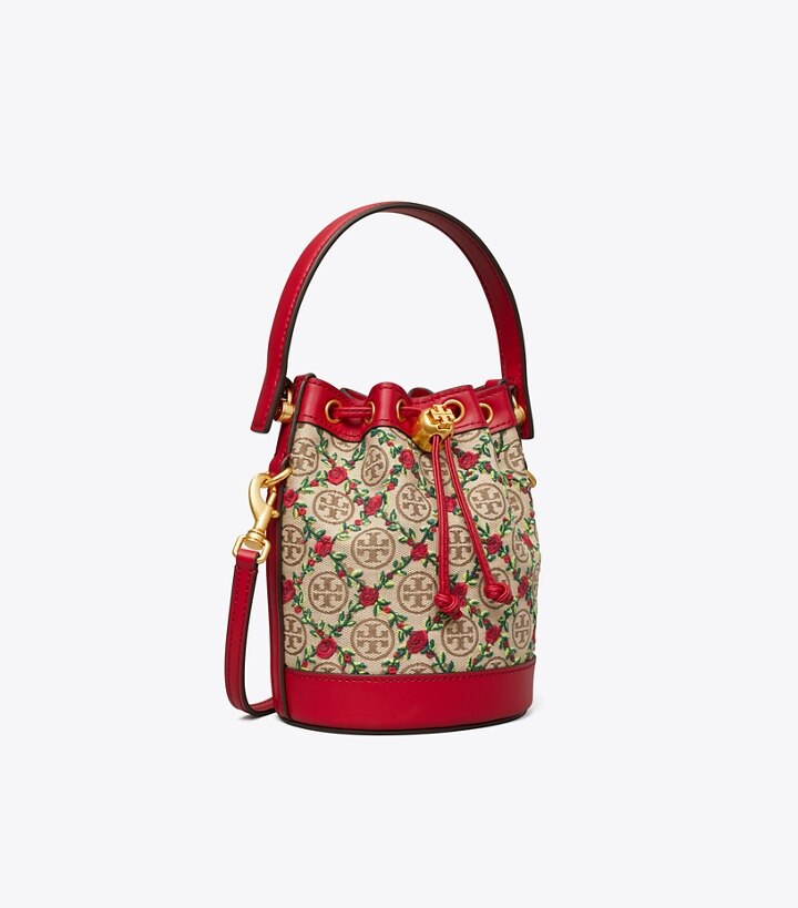 T Monogram Embroidered Mini Bucket Bag: Women's Handbags | Crossbody Bags | Tory  Burch EU