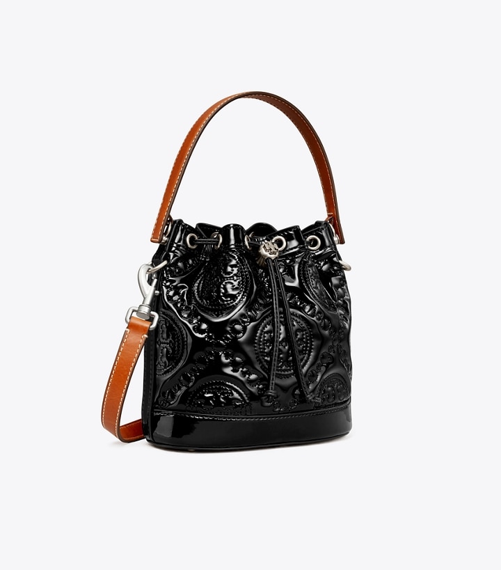 tory burch black patent purse