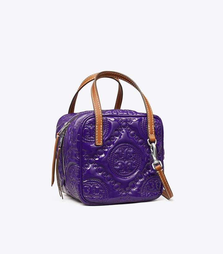 T Monogram Embroidered Patent Cube: Women's Handbags | Crossbody Bags | Tory  Burch UK