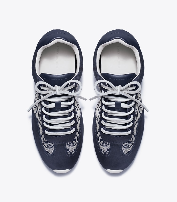 Tory Burch designer sneakers T Monogram Field Sneaker in NAVY T MONOGRAM / NEW NAVY / NEW NAVY overhead