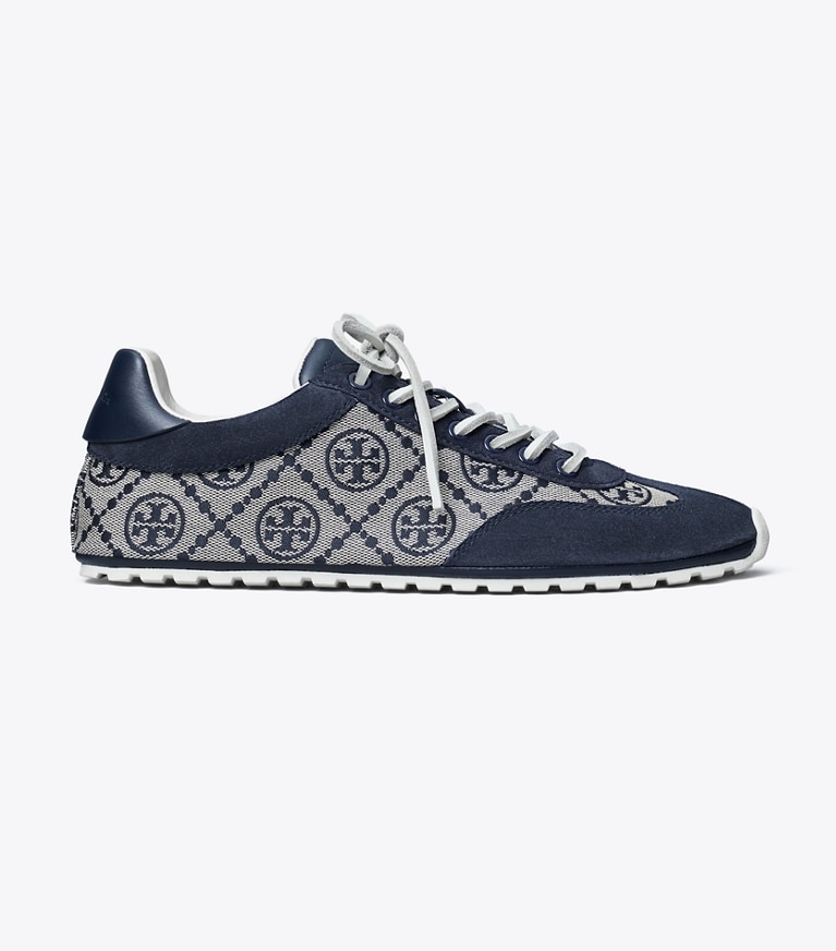 Tory Burch designer sneakers T Monogram Field Sneaker in NAVY T MONOGRAM / NEW NAVY / NEW NAVY angle