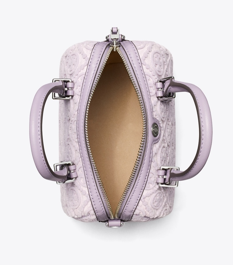 Tory Burch designer クロスボディバッグ Tモノグラム フィルクーペ ミニバレルバッグ in Lilac angle