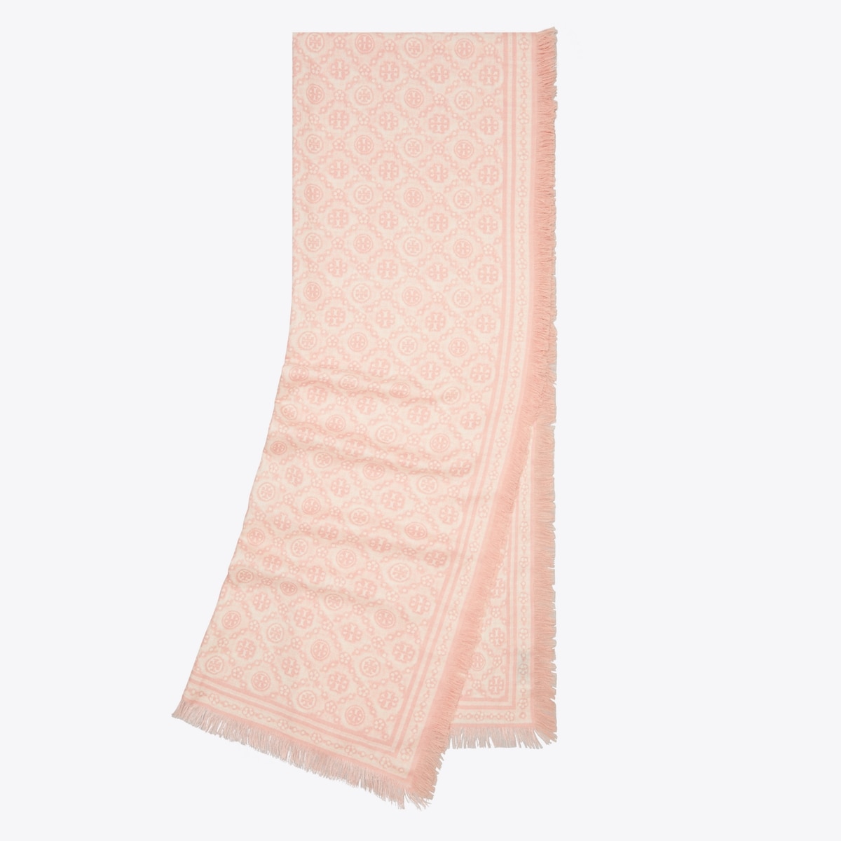 Tory Burch Mosaic Logo Jacquard Scarf Tory Burch Mosaic Logo  Tory Burch Coral Orange Jacquard Scarf main image 2