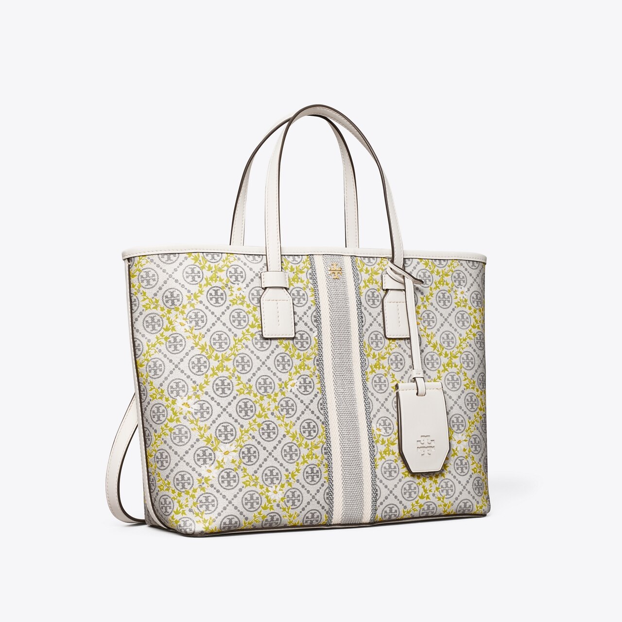 T Monogram Floral Vine Small Top-Zip Tote Bag: Women's Handbags