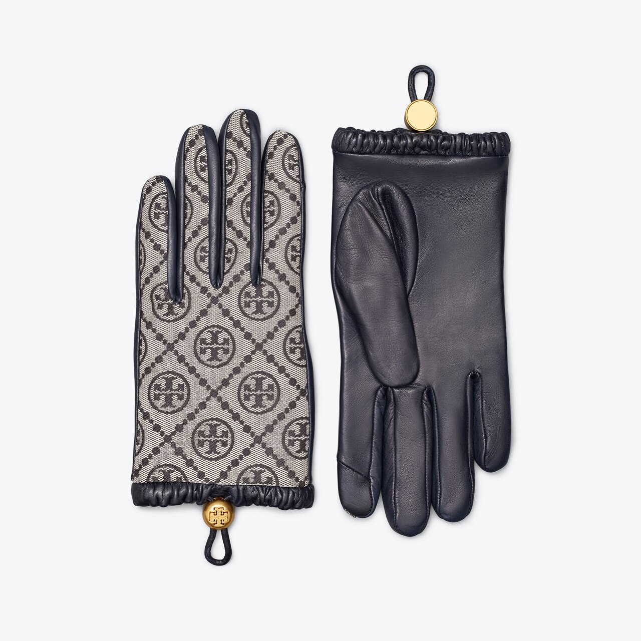 Tory Burch T Monogram Jacquard Toggle Gloves