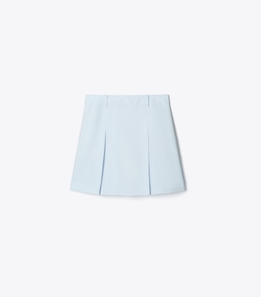 Tory Sport designer bottoms T Monogram Golf Skirt in Light Blue T Monogram Mini Sport front