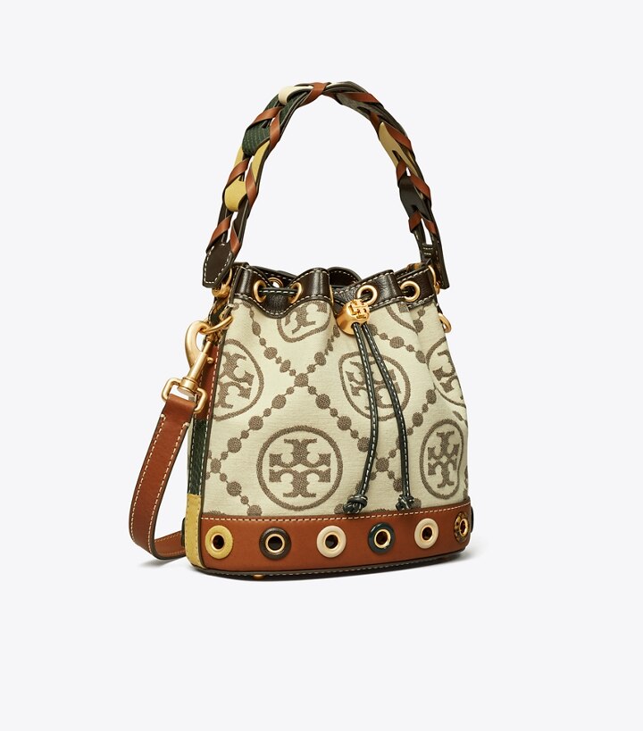T Monogram Grommet Bucket Bag: Women's Handbags | Crossbody Bags | Tory ...