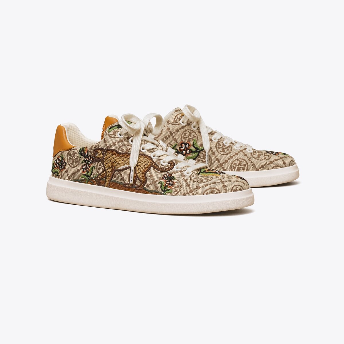 T Monogram Howell Embroidered Court Sneaker: Women's Shoes | Sneakers | Tory  Burch EU