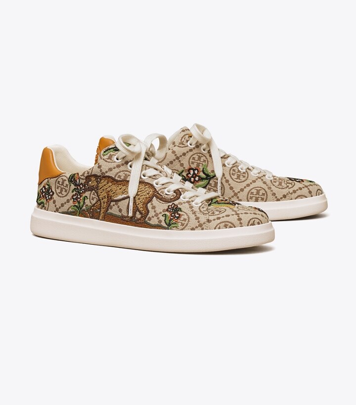 T Monogram Howell Embroidered Court Sneaker: Women's Shoes | Sneakers | Tory  Burch EU