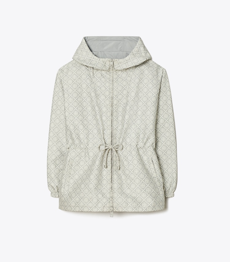Tory Burch designer jackets T Monogram Jacquard Anorak in Gray T MONOGRAM SMALL SPORT front