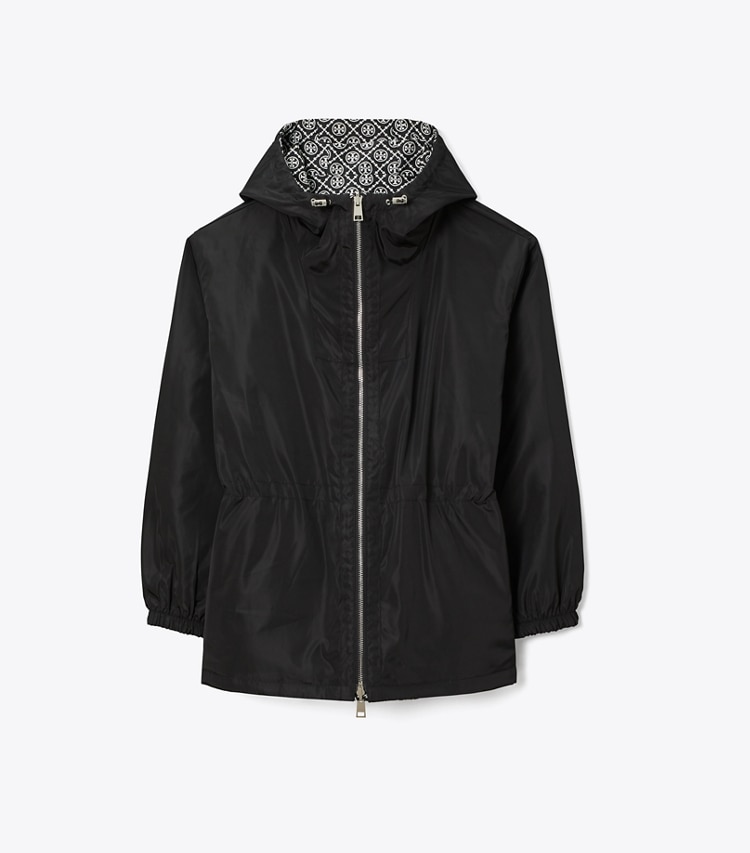 Tory Sport designer jackets T Monogram Jacquard Anorak in Black T MONOGRAM SMALL SPORT front