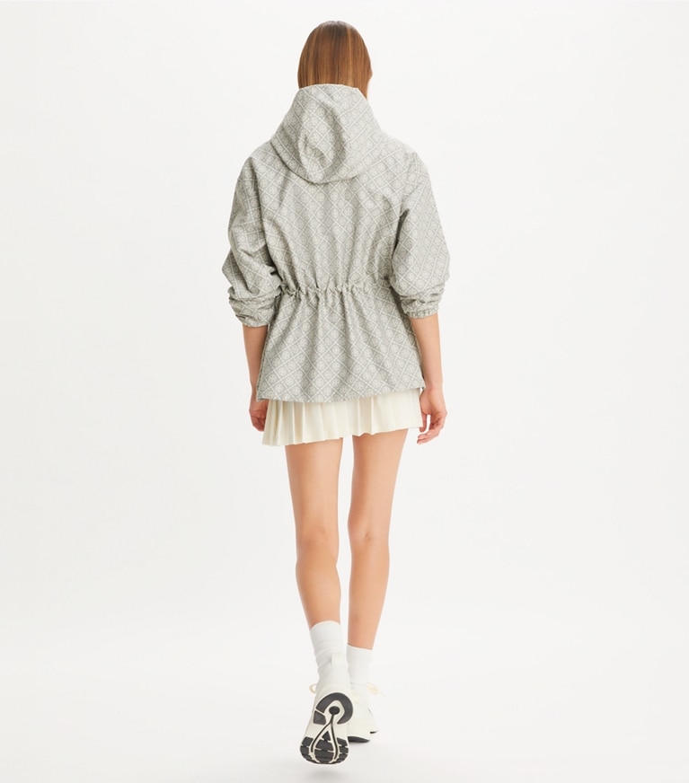 Tory Burch designer jackets T Monogram Jacquard Anorak in Gray T MONOGRAM SMALL SPORT front
