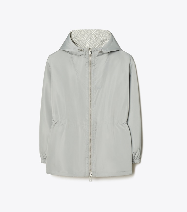 Tory Burch designer jackets T Monogram Jacquard Anorak in Gray T MONOGRAM SMALL SPORT front
