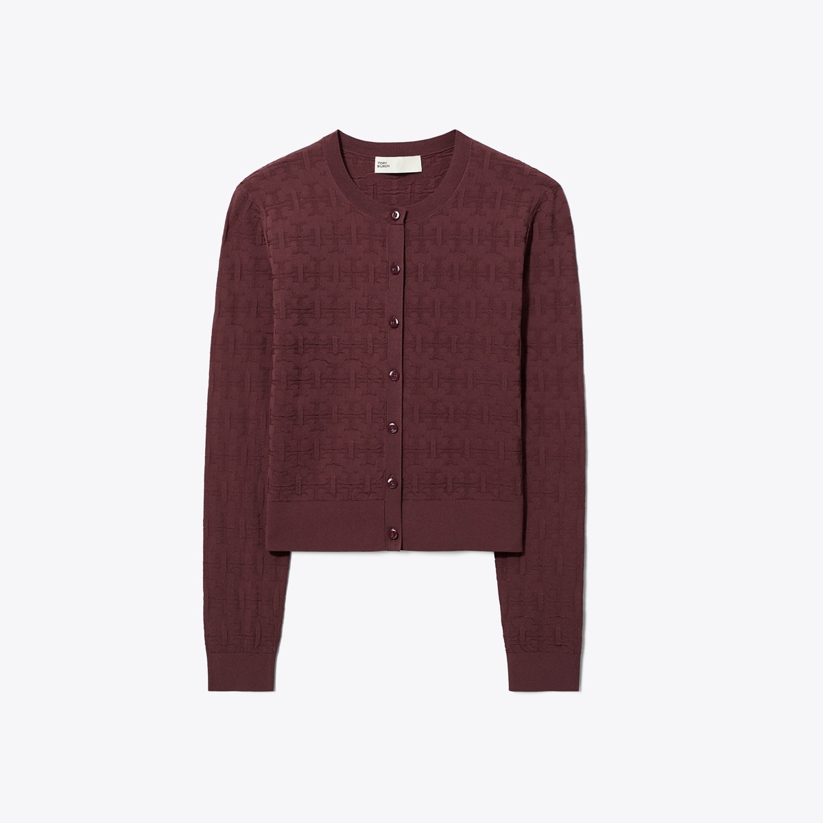 T MONOGRAM JACQUARD CARDIGAN