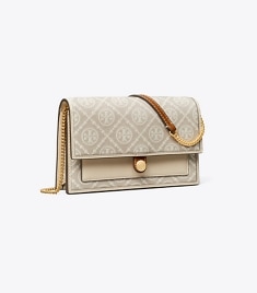 T Monogram Jacquard Chain Wallet: Women's Handbags - Tory Burch