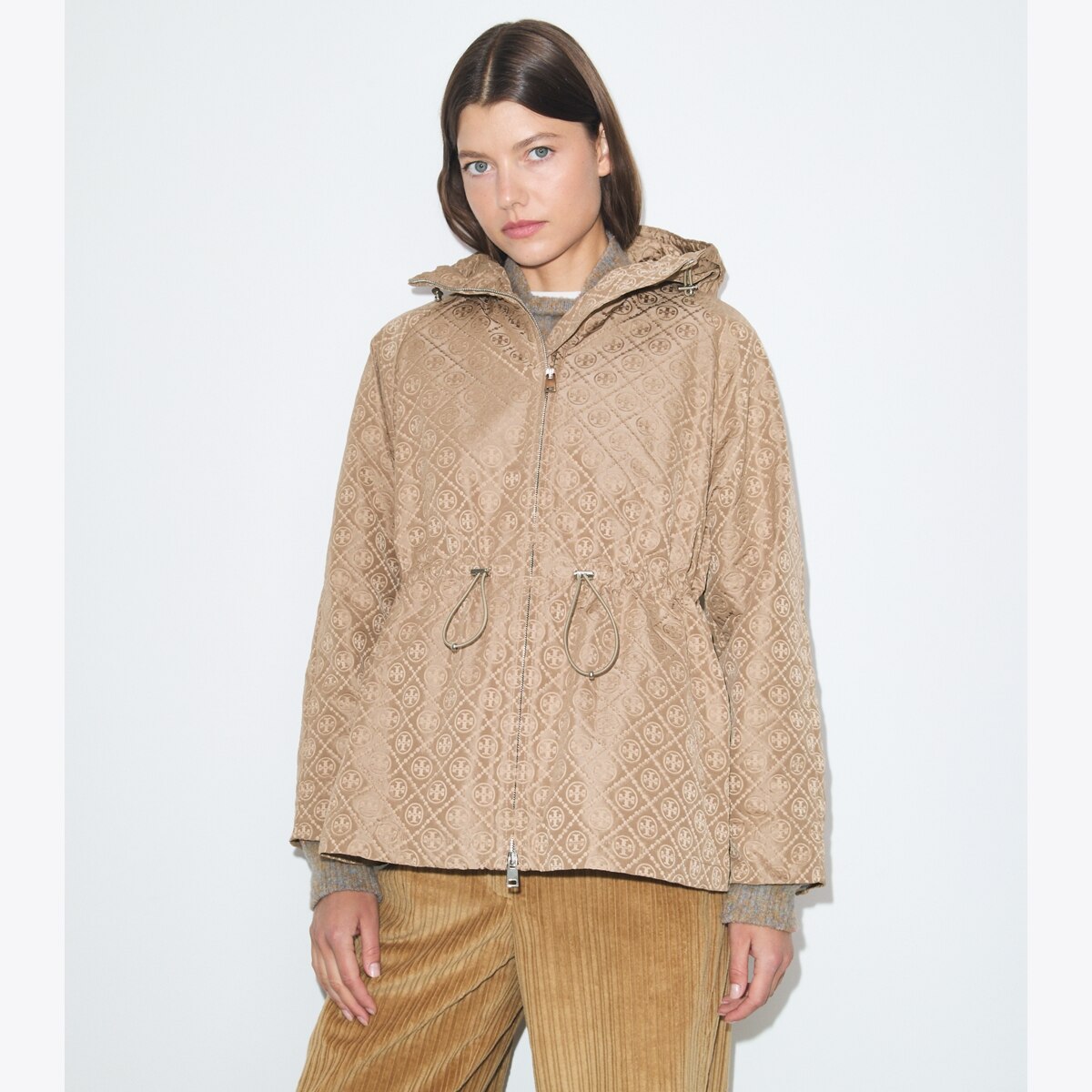 T MONOGRAM JACQUARD CINCHED JACKET - thumbnail 2