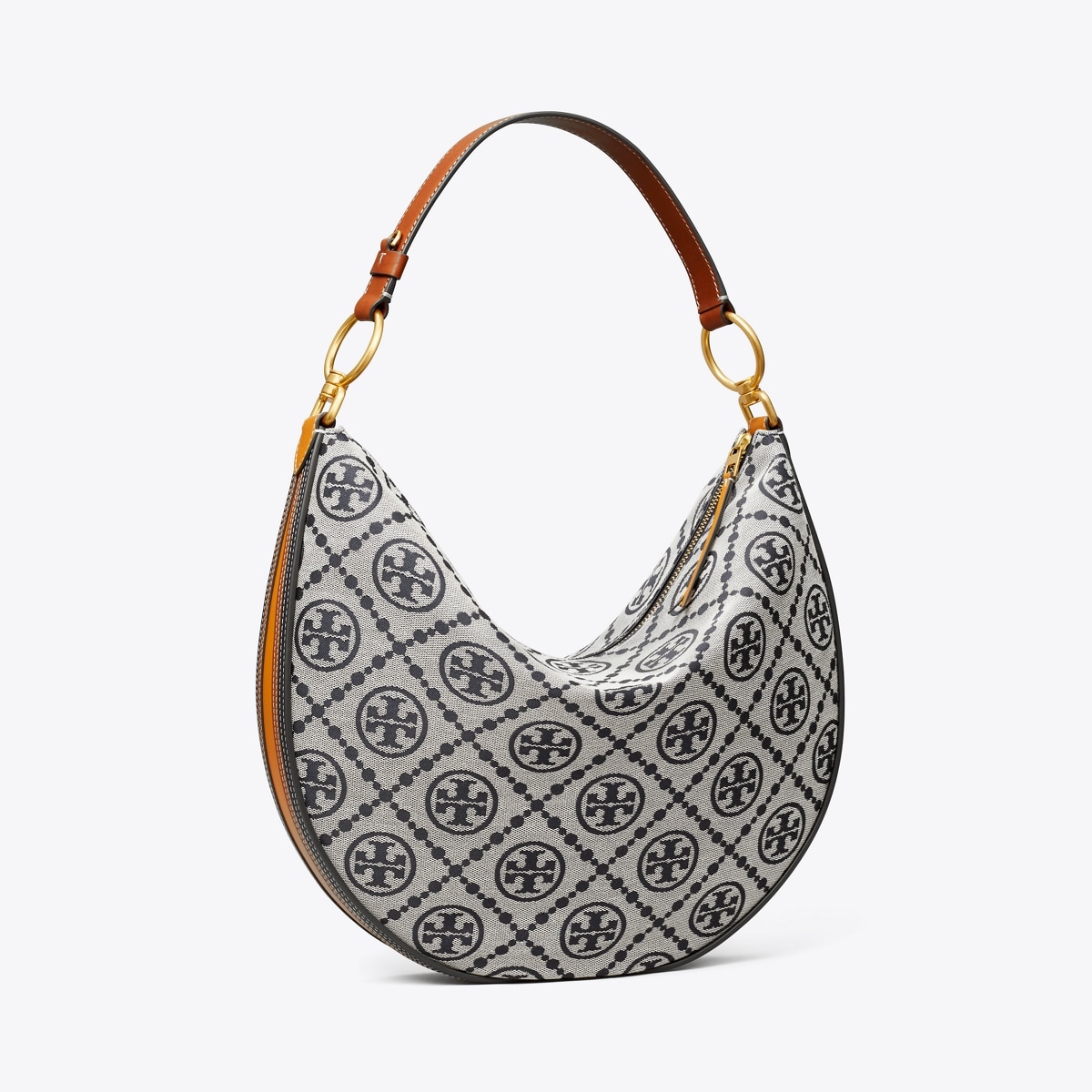 T Monogram Jacquard Crescent Bag: Women's Designer Hobo Bags | Tory Burch