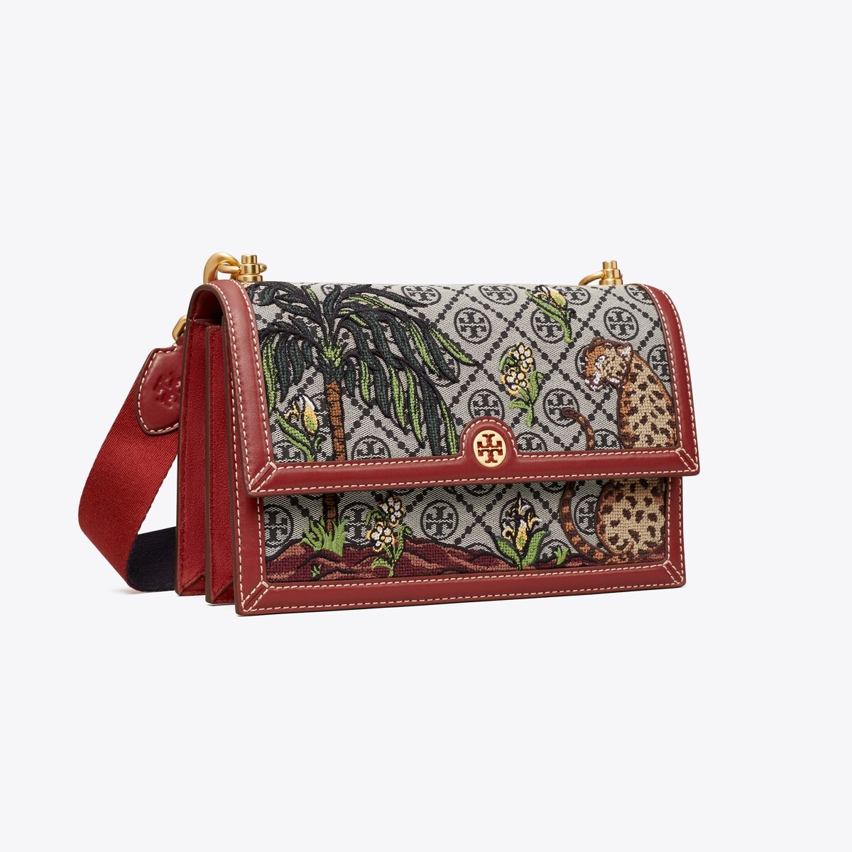 T Monogram Jacquard Embroidered Shoulder Bag: Women's Handbags | Shoulder  Bags | Tory Burch UK