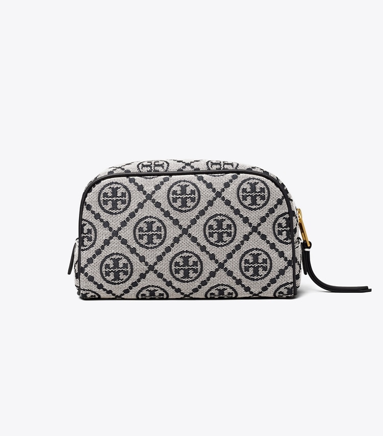 Tory Burch designer cosmetic bags T Monogram Jacquard Mini Cosmetic Case in Tory Navy back