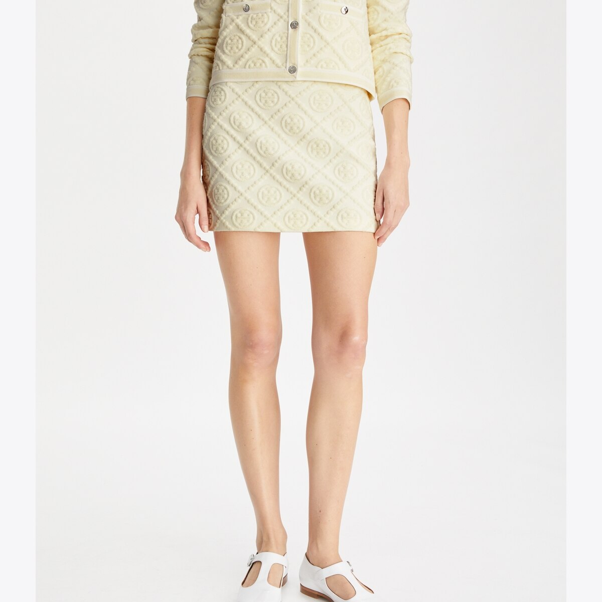 T Monogram Jacquard Mini Skirt: Women's Clothing | Bottoms
