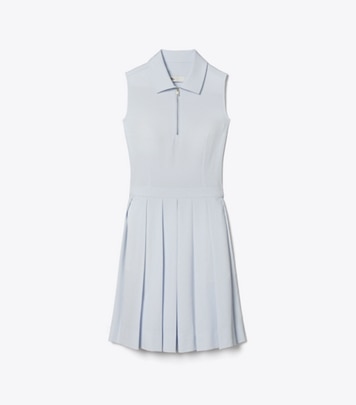 TORY BURCH プリーツプリントテニスドレス Performance Jersey V-Neck Tennis Dress: Women's Designer