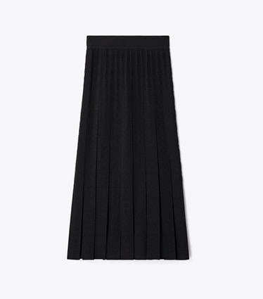 Tory Burch designer ボトムス Tモノグラム ジャガード スカート in BLACK front