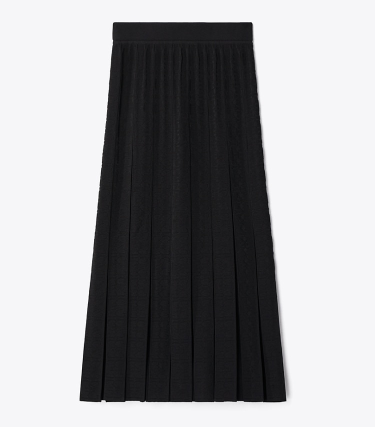 Tory Burch designer ボトムス Tモノグラム ジャガード スカート in BLACK front