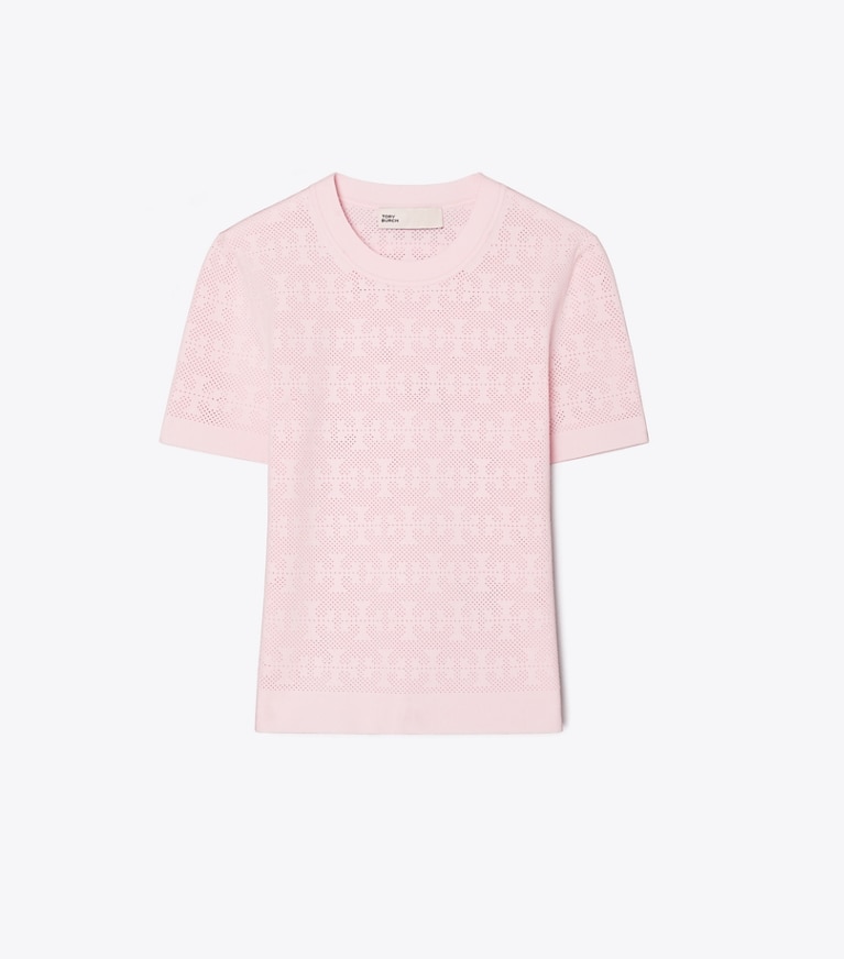 Tory Burch designer セーター Tモノグラム ジャガード セーター in Light Pink front