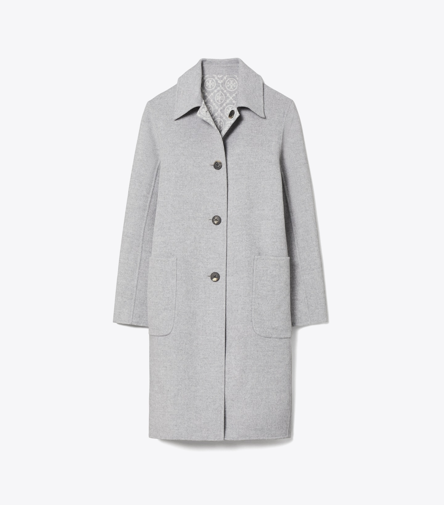 T Monogram Jacquard Wool Coat