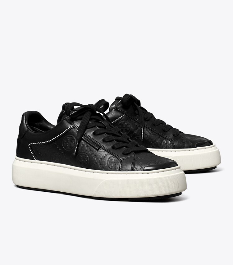 Tory Burch designer sneakers T Monogram Ladybug Sneaker in PERFECT BLACK / PERFECT BLACK angle