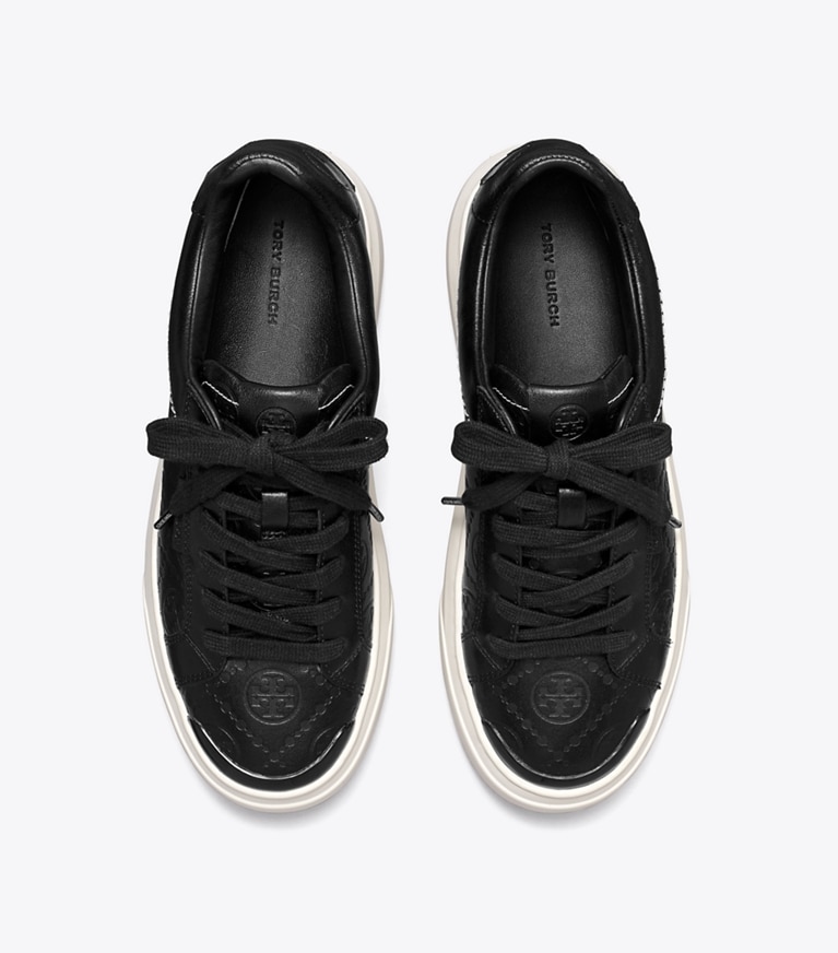 Tory Burch designer sneakers T Monogram Ladybug Sneaker in PERFECT BLACK / PERFECT BLACK angle
