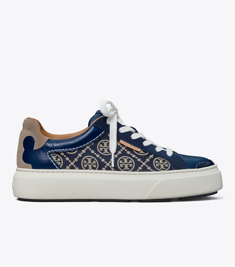 Tory Burch designer sneakers T Monogram Ladybug Sneaker in PERFECT NAVY / PERFECT NAVY angle