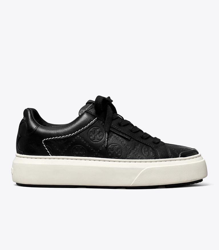 Tory Burch designer sneakers T Monogram Ladybug Sneaker in PERFECT BLACK / PERFECT BLACK angle
