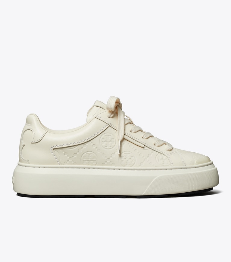 Tory Burch designer スニーカー Tモノグラム レディーバグ スニーカー in LIGHT CREAM / LIGHT CREAM / LIGHT CREAM angle