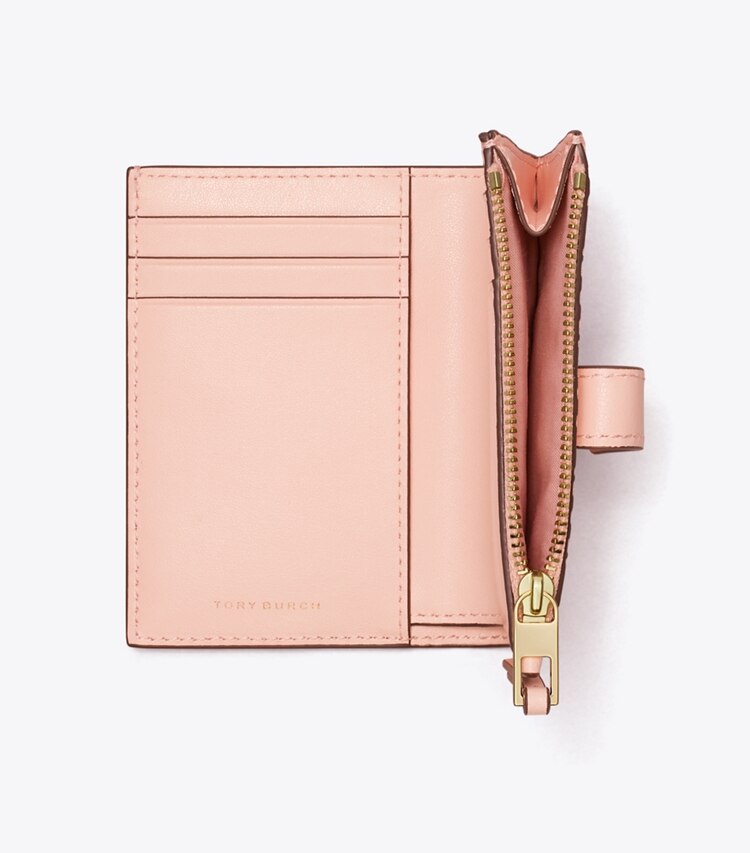 Tory Burch designer wallets T Monogram Leather Bi-Fold Wallet in Pink Sea additional